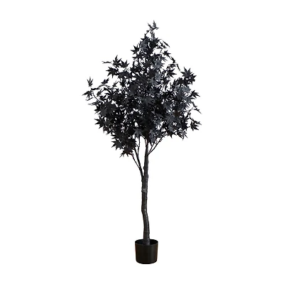 Nearly Natural 5ft Pre-Lit Black Maple Lighted Indoor Artificial Tree