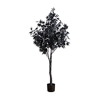 Nearly Natural 5ft Pre-Lit Black Maple Lighted Indoor Artificial Tree