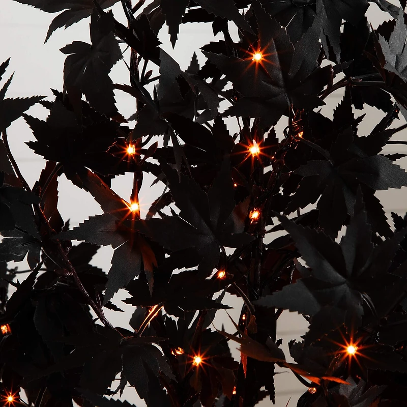 Nearly Natural 5ft Pre-Lit Black Maple Lighted Indoor Artificial Tree