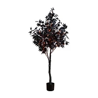 Nearly Natural 5ft Pre-Lit Black Maple Lighted Indoor Artificial Tree