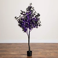 Nearly Natural 5ft Pre-Lit Black Maple Lighted Indoor Artificial Tree