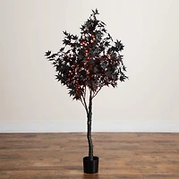 Nearly Natural 5ft Pre-Lit Black Maple Lighted Indoor Artificial Tree