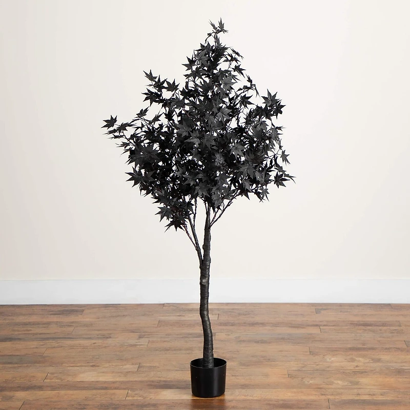 Nearly Natural 5ft Pre-Lit Black Maple Lighted Indoor Artificial Tree
