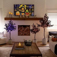 Nearly Natural 5ft Pre-Lit Black Maple Lighted Indoor Artificial Tree