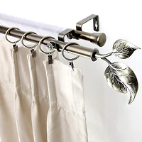 Rod Desyne Double 13/16" Adjustable Curtain with Ivy Finials