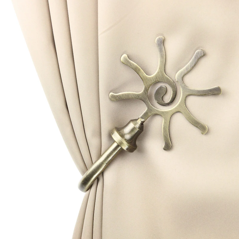 Rod Desyne Decorative Holdbacks with Sun Finial