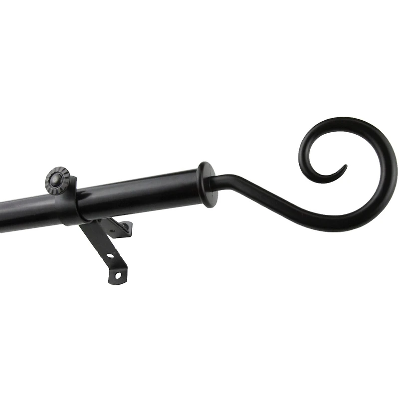 Rod Desyne 13/16" Adjustable Curtain Rod with Curl Finials