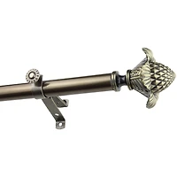 Rod Desyne 13/16" Adjustable Curtain with Bloom Finials
