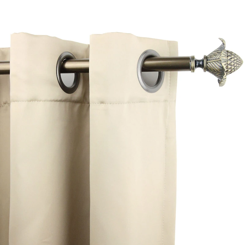 Rod Desyne 13/16" Adjustable Curtain with Bloom Finials