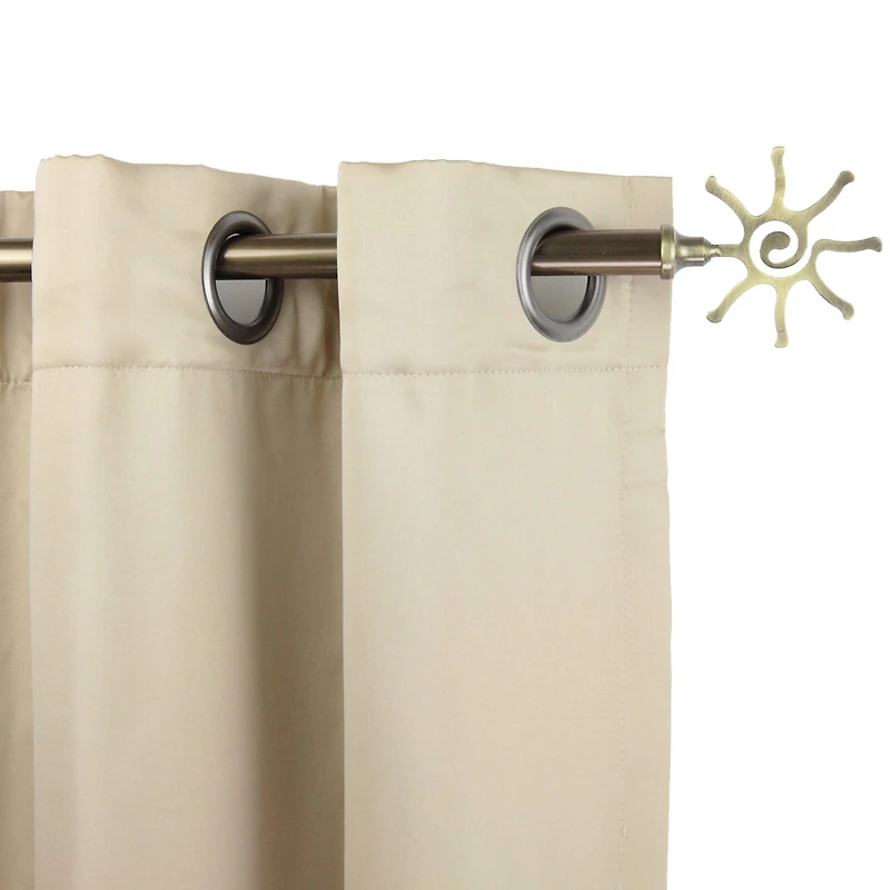 Rod Desyne 13/16" Adjustable Curtain with Sun Finials