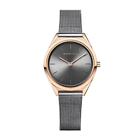 Bering Womens Gray Stainless Steel Bracelet Watch 17031-369