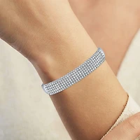 (G-H / Si2-I1) 4 CT. T.W. Lab Grown Diamond 10K White Gold Bangle Bracelet