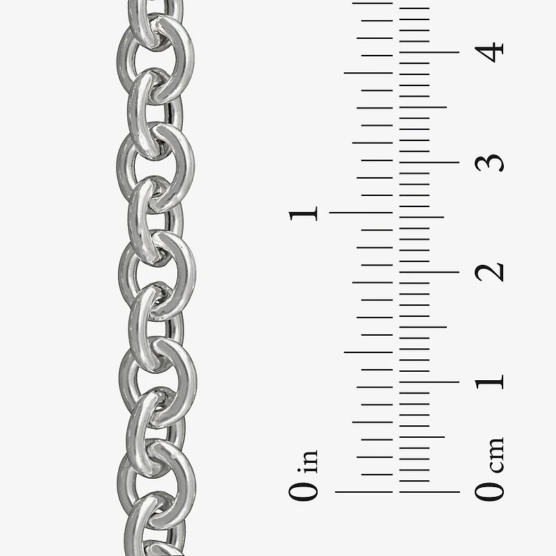 Made in Italy Womens Sterling Silver 7.5 Inch Hollow Cable Chain Bracelet