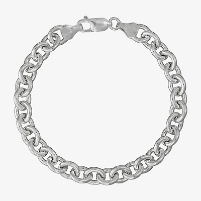 Made in Italy Womens Sterling Silver 7.5 Inch Hollow Cable Chain Bracelet