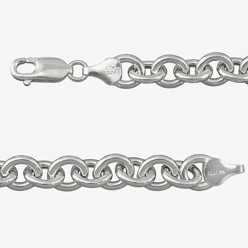 Made in Italy Womens Sterling Silver 7.5 Inch Hollow Cable Chain Bracelet