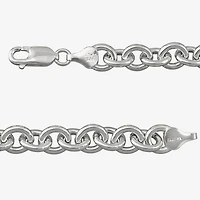 Made in Italy Womens Sterling Silver 7.5 Inch Hollow Cable Chain Bracelet