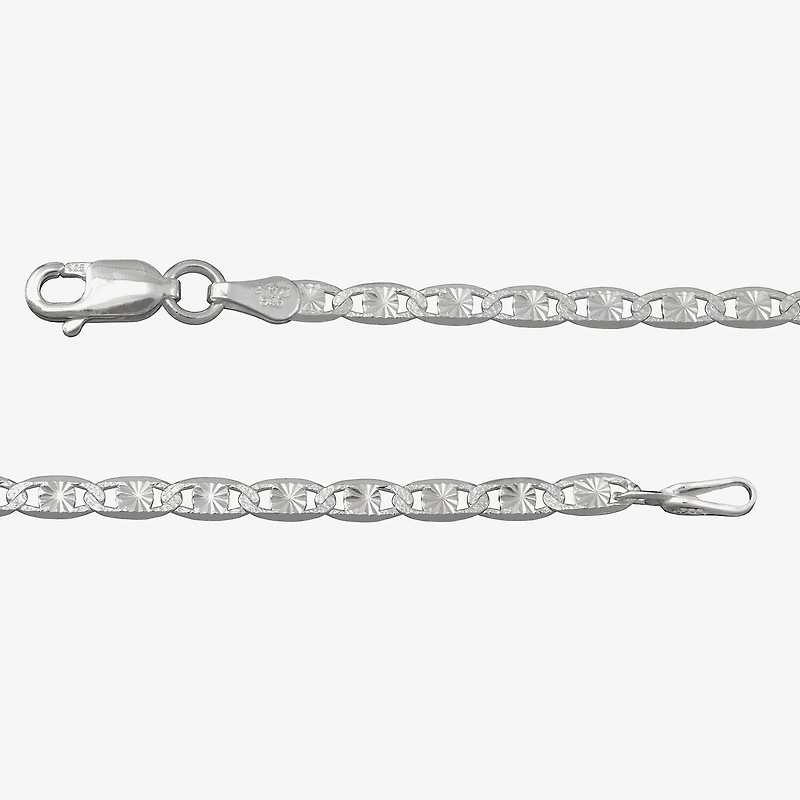 Made in Italy Womens Sterling Silver 18 Inch Valentino Chain Necklace