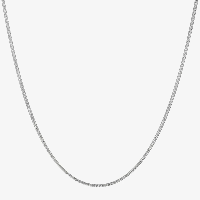Made in Italy Womens Sterling Silver 18 Inch Curb Chain Necklace