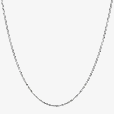 Made in Italy Womens Sterling Silver 18 Inch Curb Chain Necklace