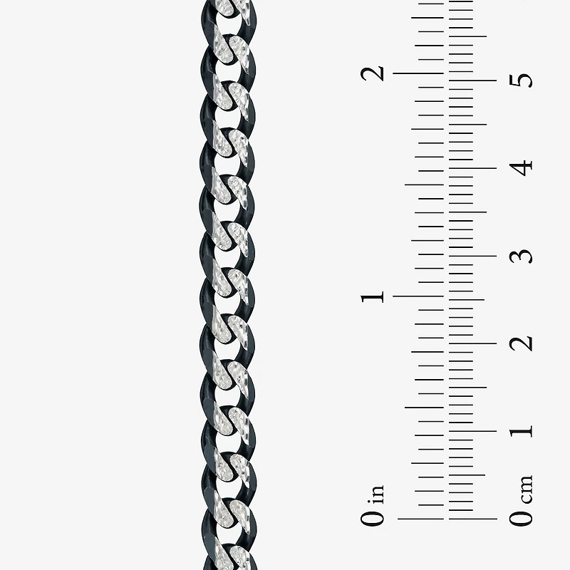 Made in Italy Mens Sterling Silver 8 1/2 Inch Hollow Curb Chain Bracelet