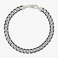 Made in Italy Mens Sterling Silver 8 1/2 Inch Hollow Curb Chain Bracelet