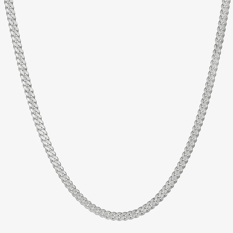 Made in Italy Mens Sterling Silver Inch Curb Chain Necklace