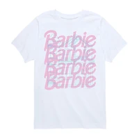 Little & Big Kid Girls Round Neck Short Sleeve Regular Fit Barbie Graphic T-Shirt