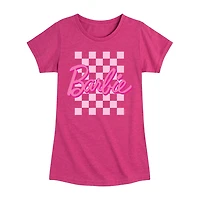 Little & Big Kid Girls Round Neck Short Sleeve Regular Fit Barbie Graphic T-Shirt