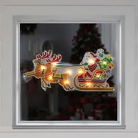 Northlight 23in  Santa And Reindeer Christmas Window Decor