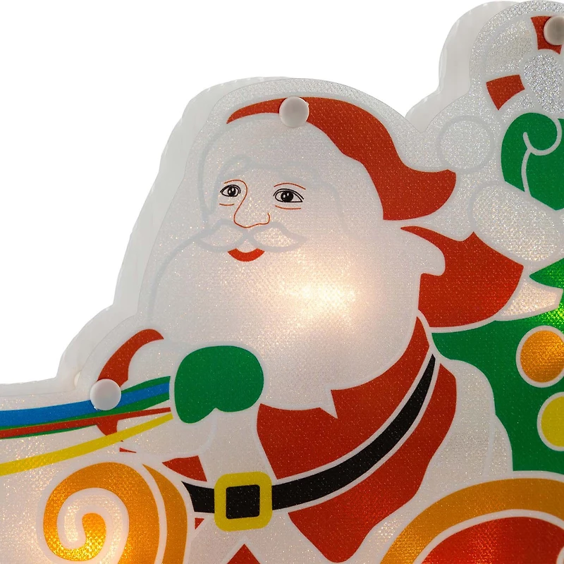 Northlight 23in Santa And Reindeer Christmas Window Decor