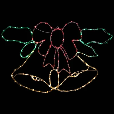 Northlight Prelit Bell And Bow Christmas Window Decor