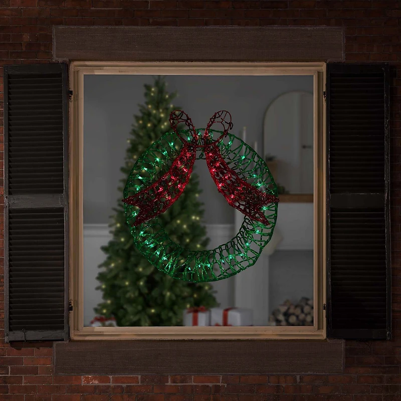 Northlight Lighted Bell And Bow Christmas Window Decor