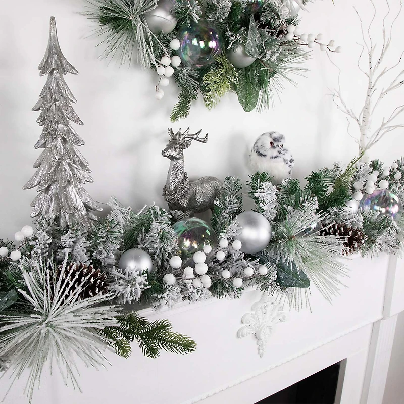 Northlight Flocked Pine Unlit Christmas Indoor Garland