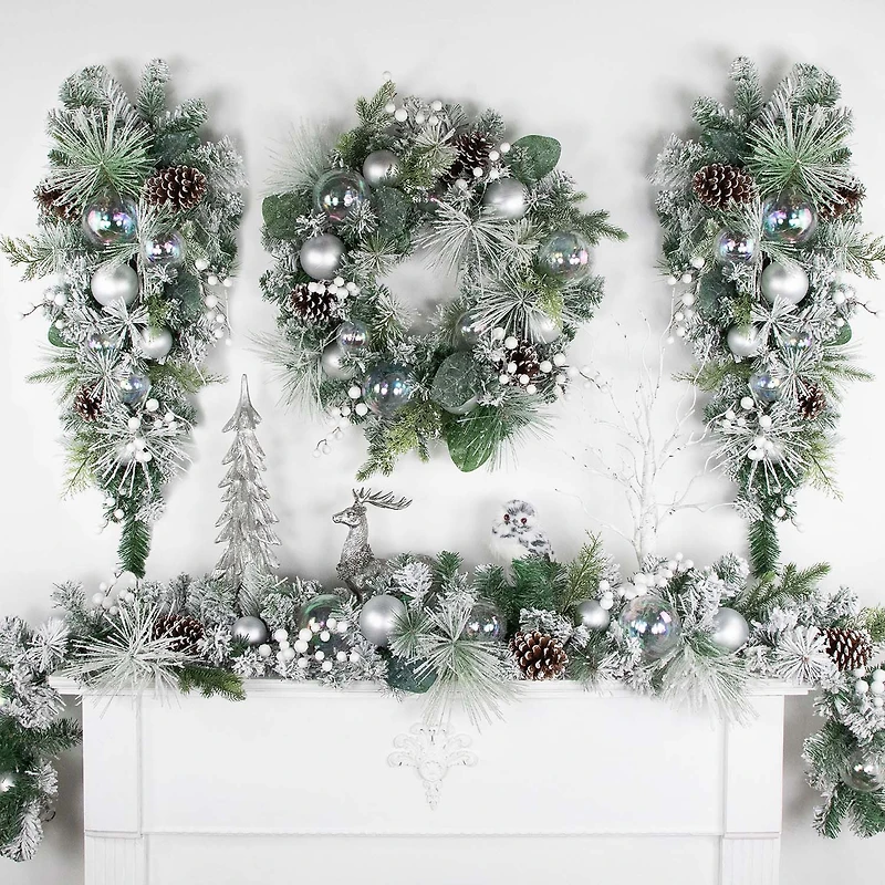 Northlight Flocked Pine Unlit Christmas Indoor Garland