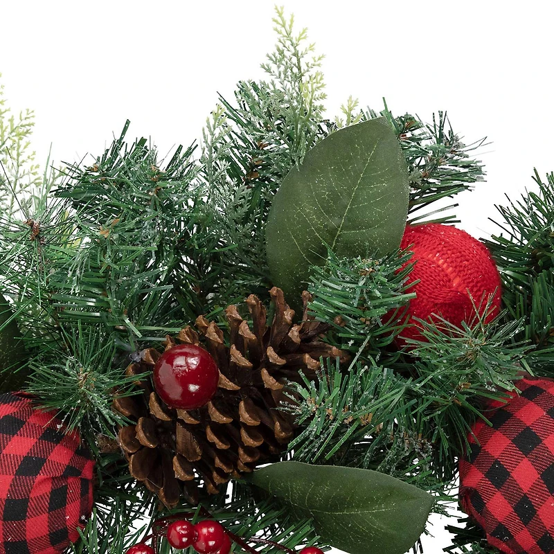 Northlight Pine With Plaid And Bows Christmas Indoor Garland