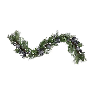 Northlight Berries And Plaid Bows Unlit Christmas Indoor Garland