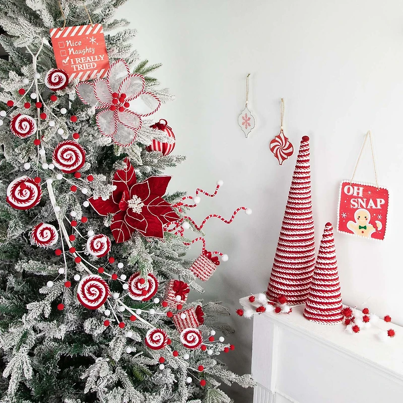 Northlight 19.5in Candy Cane Swirled Cone Tree Christmas Tabletop Decor