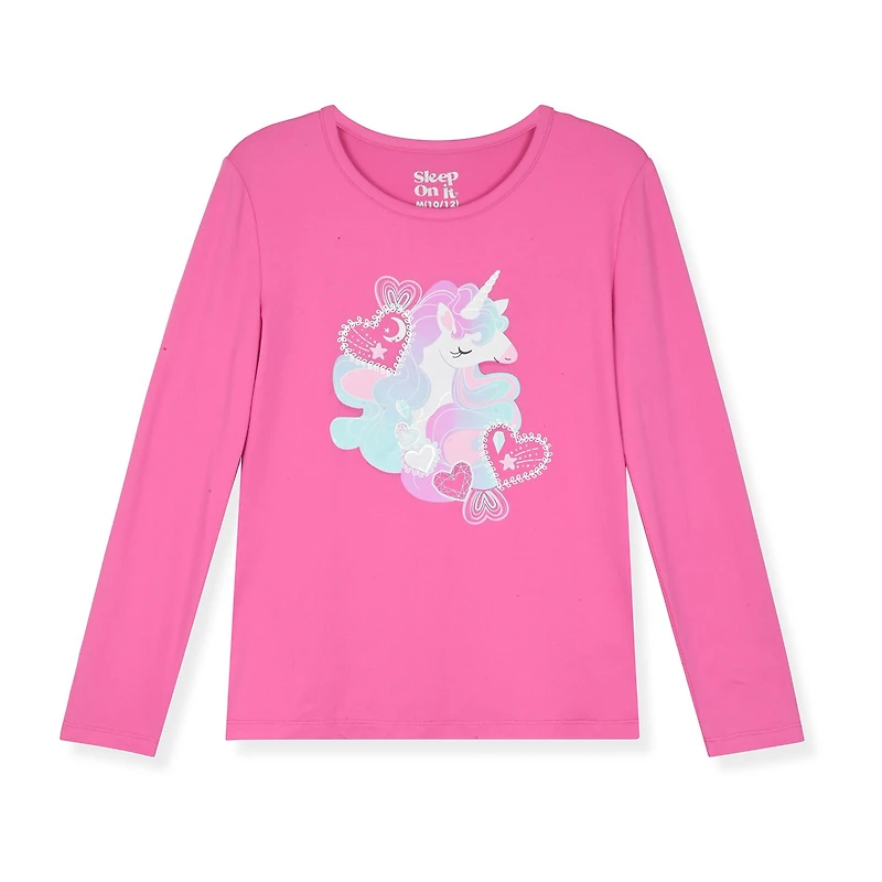 Sleep On It Little & Big Kid Girls Crew Neck Long Sleeve 3-pc. Pajama Set