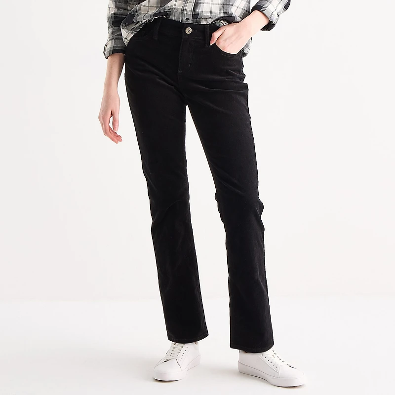 St. John's Bay Womens Mid Rise Straight Corduroy Pant