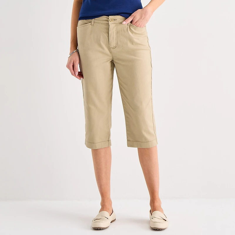 St. John's Bay Womens Secretly Slender Mid Rise Capri Pant