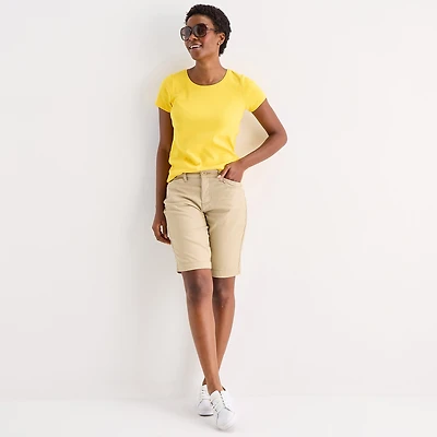 St. John's Bay Womens 11" Mid Rise Bermuda Short
