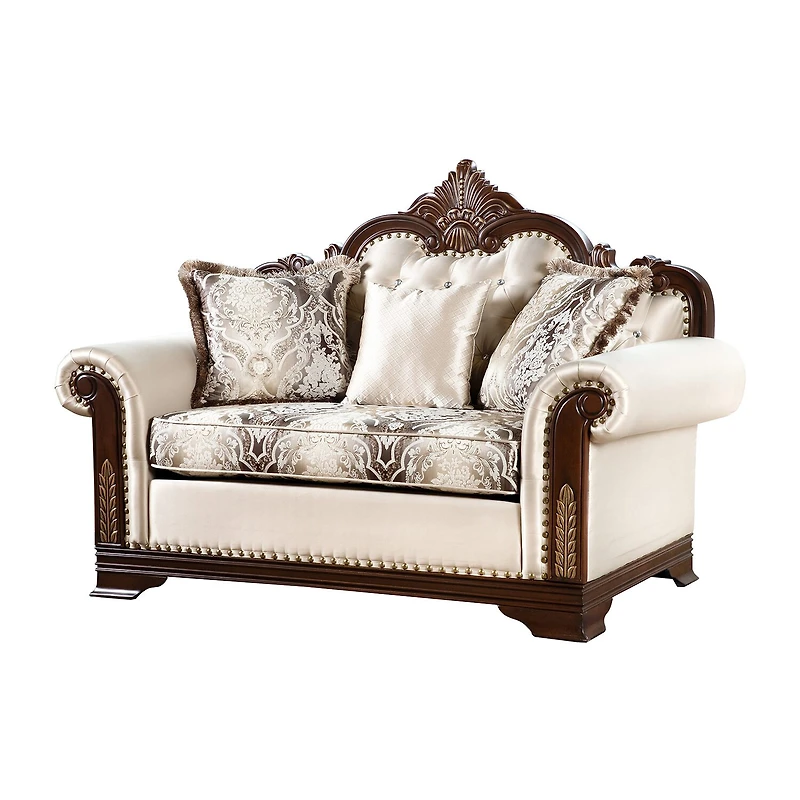 Furniture of America™ Dulupen Roll-Arm Upholstered Loveseat