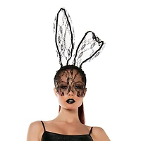 Womens Lace Bunny Mask Costume