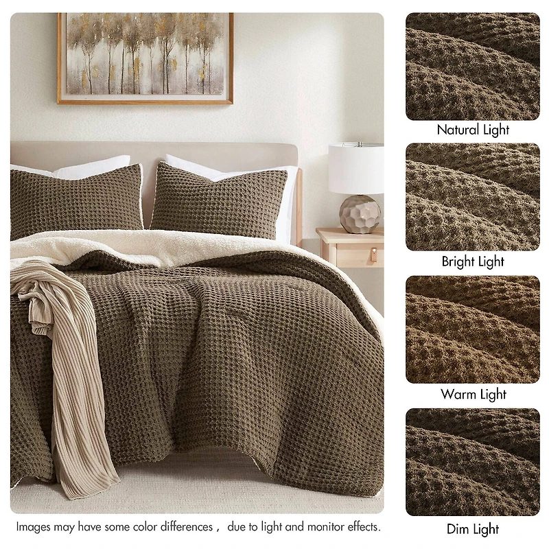 Madison Park Ellis Chenille Sherpa Reverse Soft Comforter Set