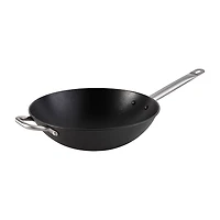 IMUSA Pre-Seasoned Light Cast Iron 14" Wok with Stainless Steel Handles