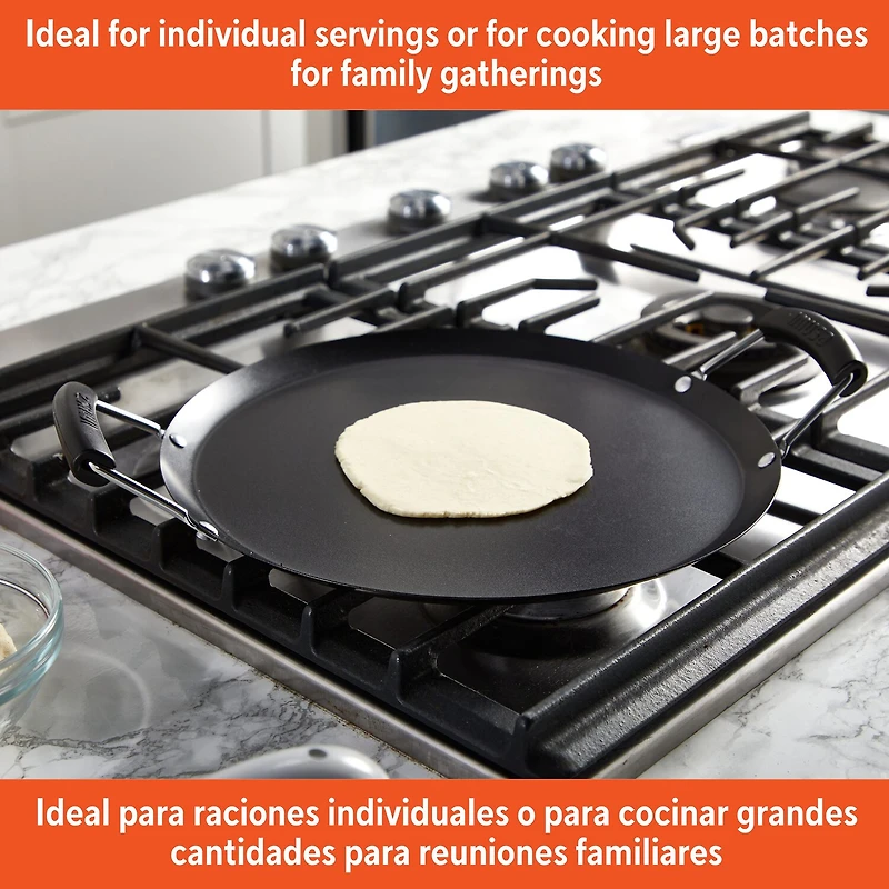 IMUSA 11" Round Comal Griddle with Bakelit Handle