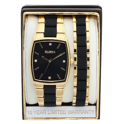Elgin Mens Black Watch Boxed Set Fg1610010ttst