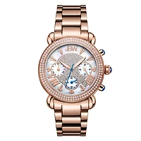 JBW Victory Womens Diamond-Accent Rose-Tone Stainless Steel Bracelet Watch JB-6210-160-G