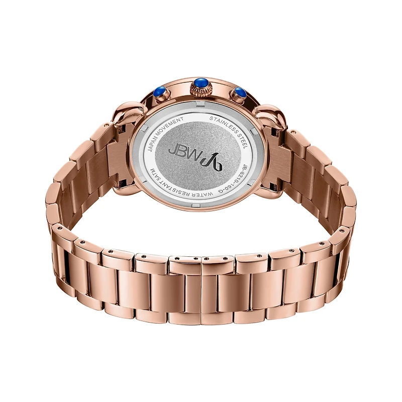 JBW Victory Womens Diamond-Accent Rose-Tone Stainless Steel Bracelet Watch JB-6210-160-G
