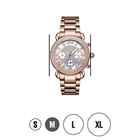 JBW Victory Womens Diamond-Accent Rose-Tone Stainless Steel Bracelet Watch JB-6210-160-G
